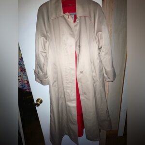 London Fog Long Trench Coat with Removable Liner (Red)